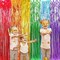 Multicolor Metallic Tassel Curtain Backdrop, 39" x 78" Party & Event Decoration